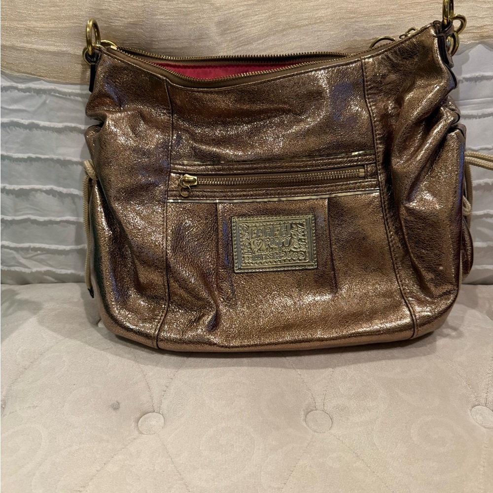 Vintage Gold Coach Shoulder Bag